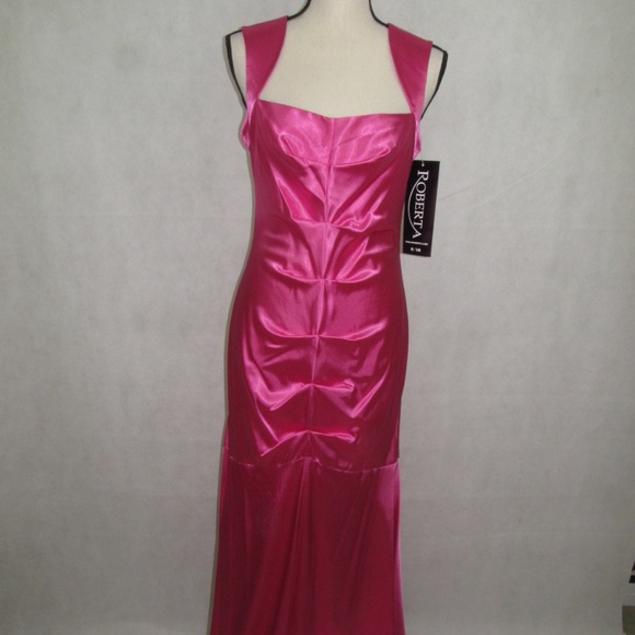Hot Pink Tea Party Dress Prom Bride Maid Nice NWT - Picture 1 of 7